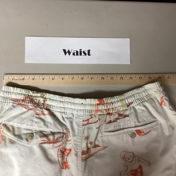 Polo Ralph Lauren Mens Shorts L White Tropical Island Surf Teddy Bear Hula Dance - Picture 13 of 15